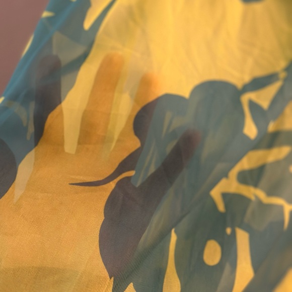 Deep V-neck Waist Belted High Slit Long Dress - Picture 3 of 7